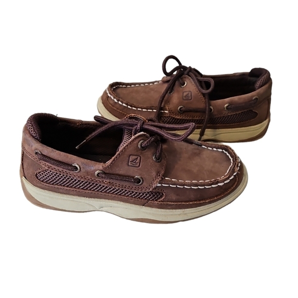 Sperry Lanyard Top-Sider Brown Leather Loafers Size 1 - Picture 2 of 8